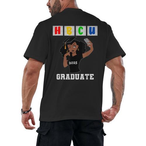 Women HBCU Grad 2025 College Graduation Apparel Men's Back Print T-Shirt - Best Gift Smart
