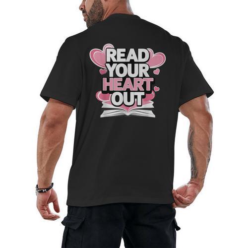 Women Read Your Heart Out Valentine's Day Teacher Book Men's Back Print T-Shirt - Bookorys