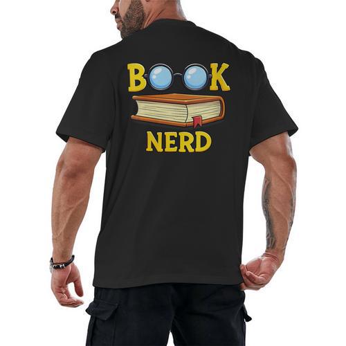 Women's Adorable Book Nerd Typography Minimalist Library Lover Men's Back Print T-Shirt - Bookorys UK