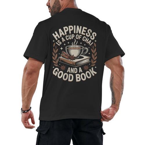 Women's Chai Tea And Books Chai Latte Lover Men's Back Print T-Shirt - Bookorys
