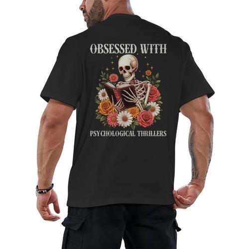 Women's Psychological Thriller Book Reader Lover Men's Back Print T-Shirt - Bookorys
