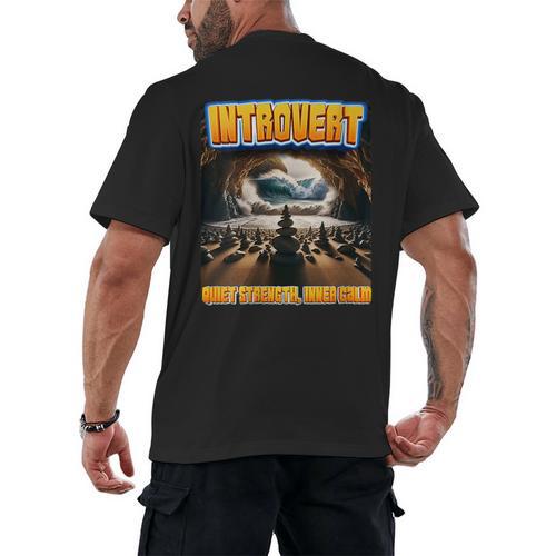 World Introvert Day Quiet Strength Inner Calm Men's Back Print T-Shirt - Raresse