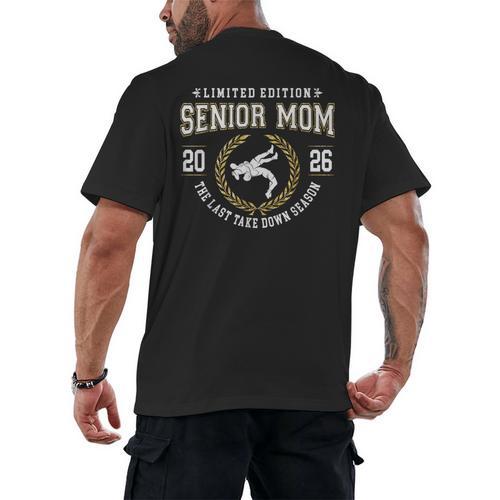Wrestling Senior Mom The Final Match 2026 Graduation Men's Back Print T-Shirt - Best Gift Smart