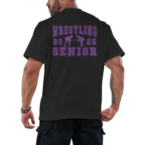 Wrestling Senior Night Wrestling Senior 2025 Graduation 49 Men's Back Print T-Shirt - Best Gift Smart