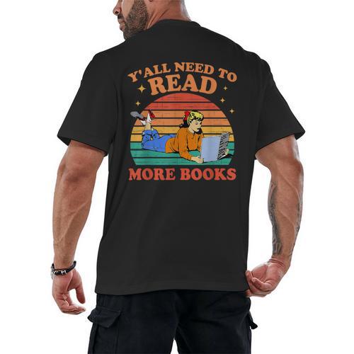 Y'All Need To Read More Books Book Lover Vintage Men's Back Print T-Shirt - Bookorys DE