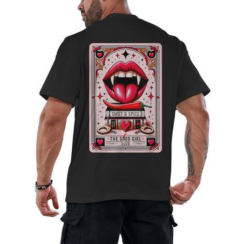 Yes Sir The Good-Girl The Good-Girl Tarot Card Smut Book Men's Back Print T-Shirt - Bookorys