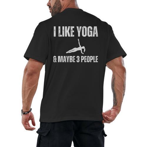 I Like Yoga And Maybe 3 People Introvert Namaste Men's Back Print T-Shirt - Raresse