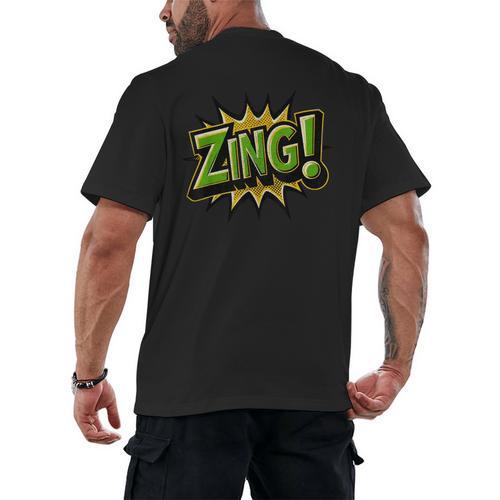 ZING Comic Book Retro Artwork – Cartoon Collector Men's Back Print T-Shirt - Bookorys CA