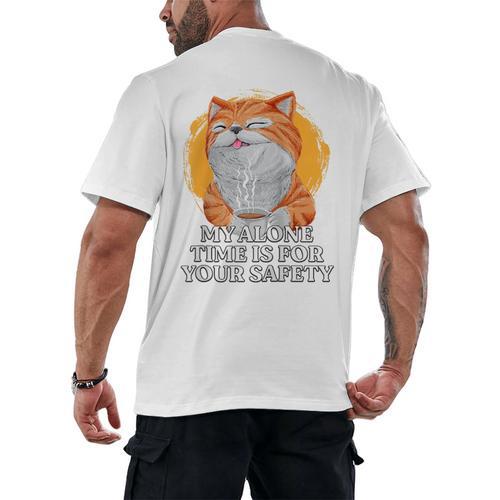 My Alone Time Is For Your Safety Coffee Lover Introvert Raglan Baseball Tee Men's Back Print T-Shirt - Raresse