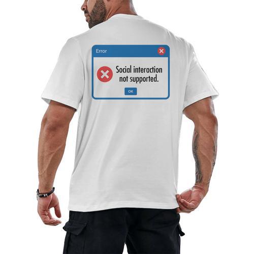 Anti Social Introvert Social Interaction Not Supported Men's Back Print T-Shirt - Raresse