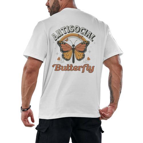 Antisocial Butterfly Tee For Introvert Men Women Girls Men's Back Print T-Shirt - Raresse