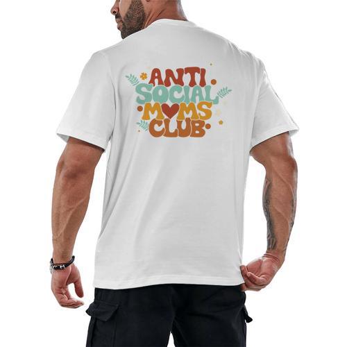Antisocial Moms Club Introvert Mom Mothers Introverted Retro Men's Back Print T-Shirt - Raresse