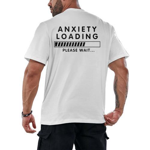 Anxiety Loading Please Wait Anti-Social Introvert Men's Back Print T-Shirt - Raresse