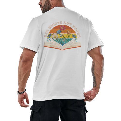 Ban Bigots Not Books Men's Back Print T-Shirt - Bookorys