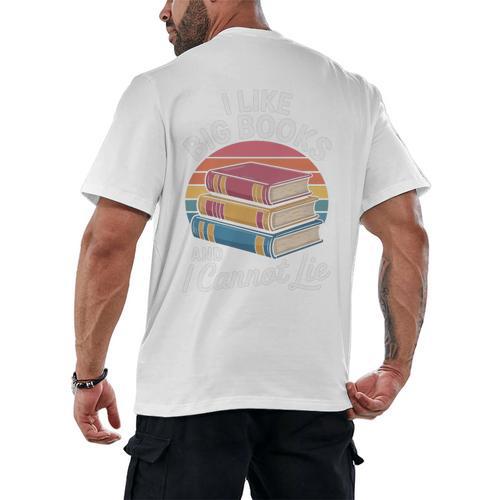 I Like Big Books Cannot Lie Librarian Reading Teacher Men's Back Print T-Shirt - Bookorys