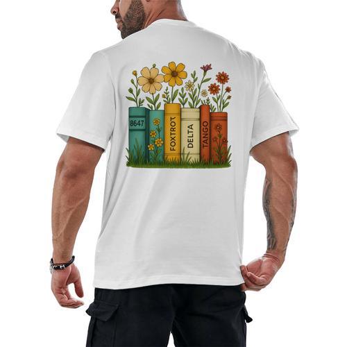 Book Flower 8647 Foxtrots Deltas Tangos Men's Back Print T-Shirt - Bookorys