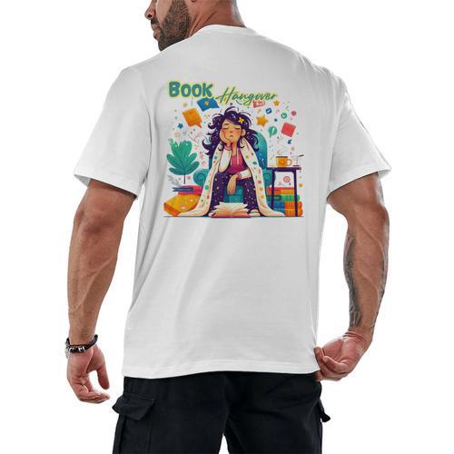 Book Lover Woman Woman Book Hangover Premium Tri-Blend Men's Back Print T-Shirt - Bookorys