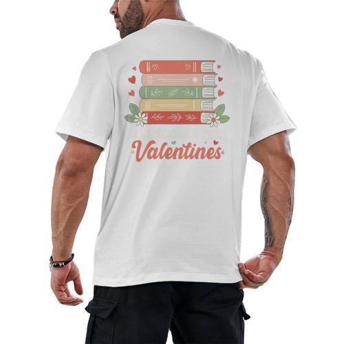 All Booked For Valentines Retro Book Lover Teacher Bookworm Premium Tri-Blend Men's Back Print T-Shirt - Bookorys
