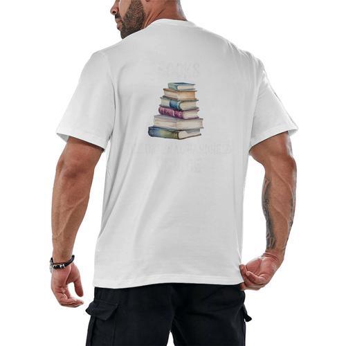 Books The Original Handheld Device Book Librarian Premium Men's Back Print T-Shirt - Bookorys