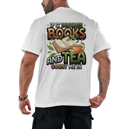 Bookworm If It Involves Books And Tea Lover Reading Premium Tri-Blend Men's Back Print T-Shirt - Bookorys