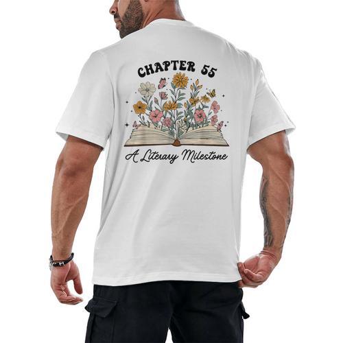 Chapter 55 A Literary Milestone 55th Birthday Book Lovers Men's Back Print T-Shirt - Bookorys