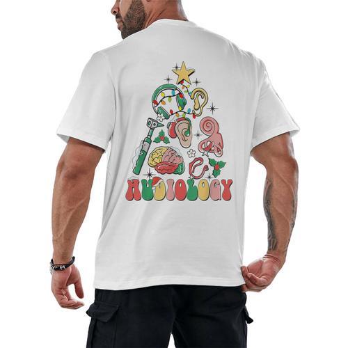 Christmas Audiology Tree Audiology Student Graduation Men's Back Print T-Shirt - Best Gift Smart