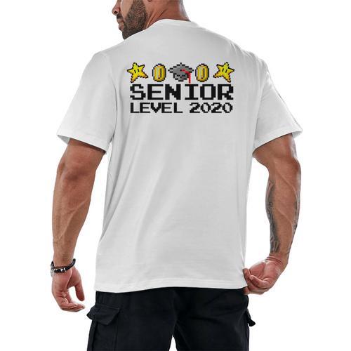 Class Of 2020 Senior Retro Video Game Graduation Gamer Men's Back Print T-Shirt - Best Gift Smart