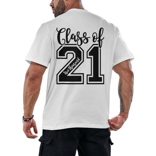 Class Of 2021 Senior 21 Cool Graduation Men's Back Print T-Shirt - Best Gift Smart