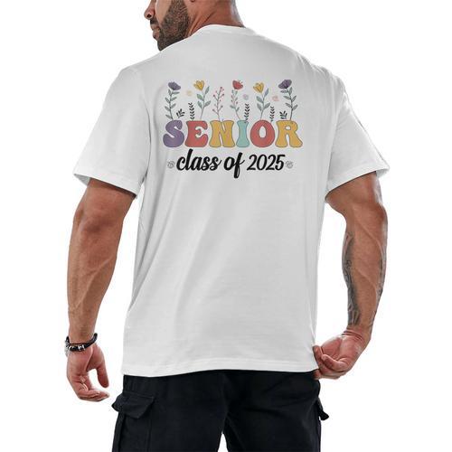 Class Of 2025 Senior 25 High School Graduation Men's Back Print T-Shirt - Best Gift Smart