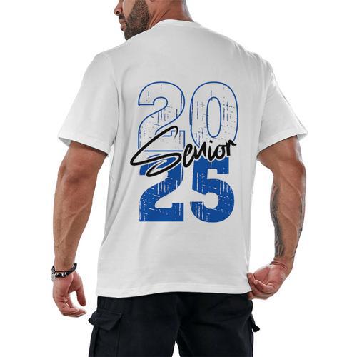 Class Of 2025 Senior Graduation 2025 Blue Men's Back Print T-Shirt - Best Gift Smart