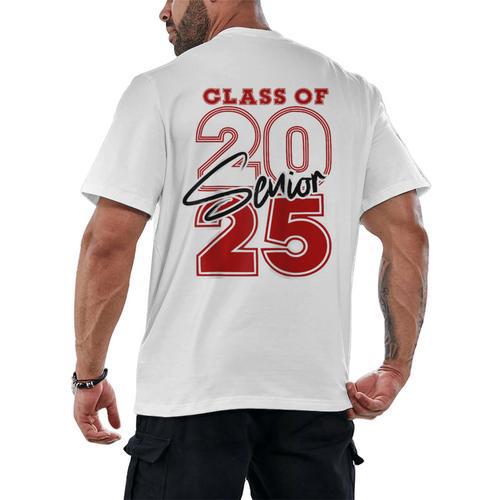 Class Of 2025 Senior 2025 Graduation Red Raglan Baseball Tee Men's Back Print T-Shirt - Best Gift Smart