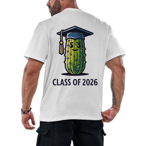 Class Of 2026 Graduation Pickle Trendy Graduate Humor Men's Back Print T-Shirt - Best Gift Smart