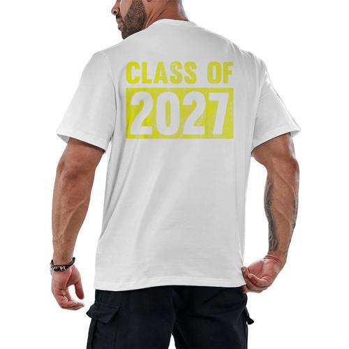Class Of 2027 Future Graduation Tee T-Shirt Men's Back Print T-Shirt - Best Gift Smart
