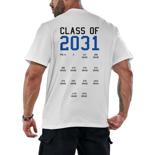 Class Of 2031 Graduation T-Shirt With Space For Handprints Men's Back Print T-Shirt - Best Gift Smart