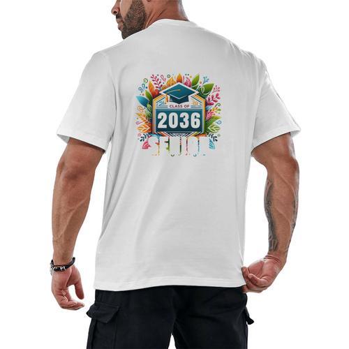Class Of 2036 Graduation School Vintage Senior 2036 Men's Back Print T-Shirt - Best Gift Smart