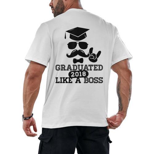 College High School Graduation Grad 2018 Shirt Men's Back Print T-Shirt - Best Gift Smart