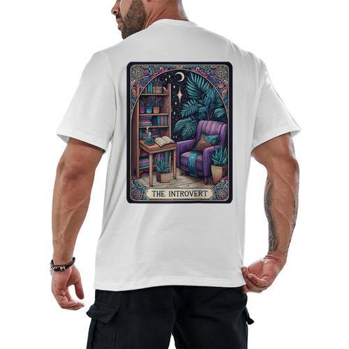 Color Graphic The Introvert Tarot Card Raglan Baseball Tee Men's Back Print T-Shirt - Raresse