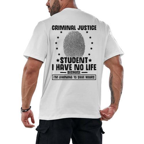 Criminal Justice School Degree Graduation Day Student Men's Back Print T-Shirt - Best Gift Smart