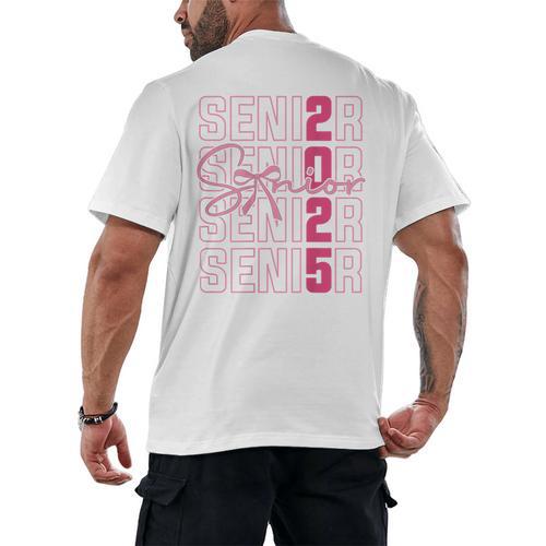 Cute Girls Women Class 2025 Graduation Senior Coquette Bow Men's Back Print T-Shirt - Best Gift Smart
