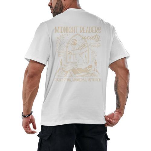 Dark Romance Book Lover Midnight Reading Readers Society Men's Back Print T-Shirt - Bookorys CA