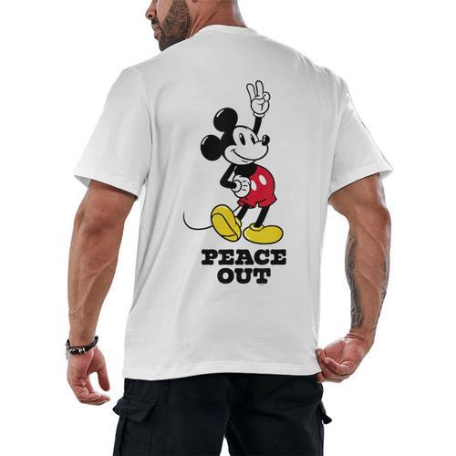 Disney Mickey Mouse Peace Out Totally Retro Graduation Men's Back Print T-Shirt - Best Gift Smart