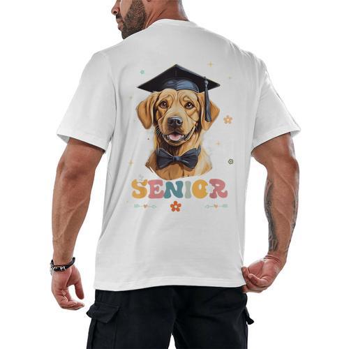 Dog Class Of 2024 Graduation Senior 2024 Men Women Girls Kids Men's Back Print T-Shirt - Best Gift Smart