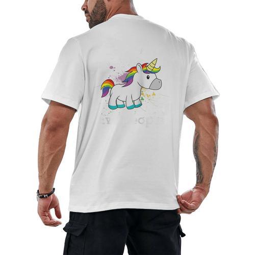 Ew People Unicorn Lover Introvert Rainbow Unicorn Raglan Baseball Tee Men's Back Print T-Shirt - Raresse