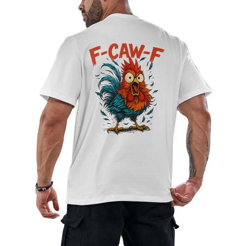 F-Caw-F Rooster F Awk F Chicken Coffee Romance Books Lover Men's Back Print T-Shirt - Bookorys