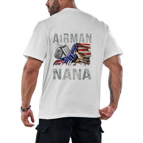 My Favorite Airman Calls Me Nana Air Force Graduation Nana Men's Back Print T-Shirt - Best Gift Smart
