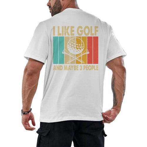 I Like Golf And Maybe 3 People Introvert Men's Back Print T-Shirt - Raresse