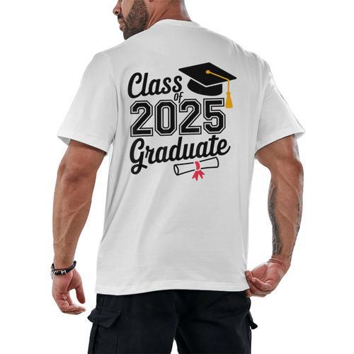 Graduation 2025 Senior 2025 Class Of 2025 Graduate Men's Back Print T-Shirt - Best Gift Smart