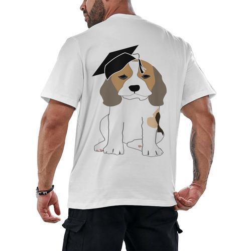 Graduation Beagle Dog 2017 Graduate Graduation Tee Men's Back Print T-Shirt - Best Gift Smart