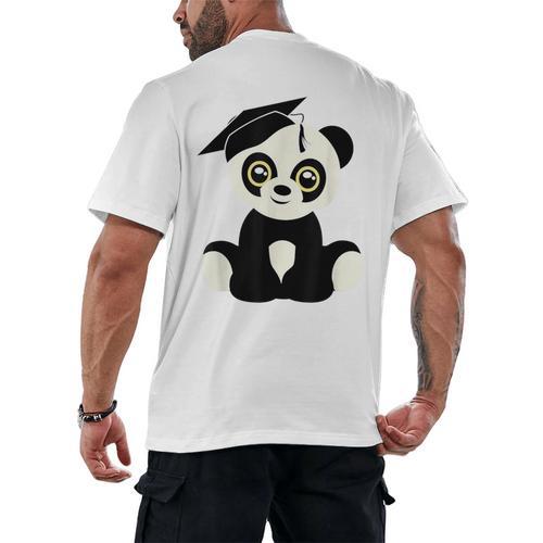 Graduation Panda Bear 2017 Graduate Graduation T-Sh Men's Back Print T-Shirt - Best Gift Smart