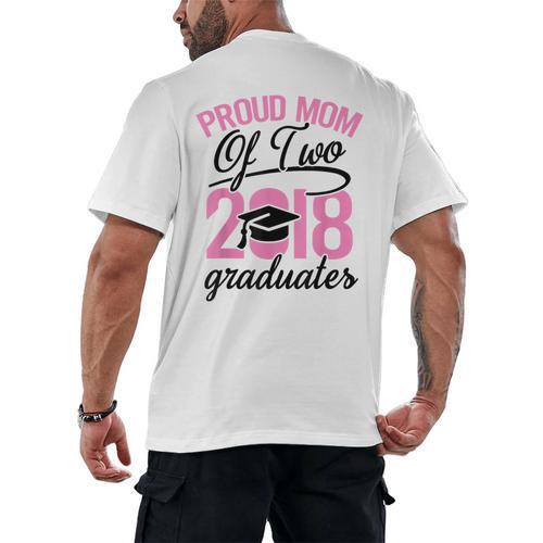 Graduation Shirt For Mom With Twins Proud Mom Of Two Men's Back Print T-Shirt - Best Gift Smart